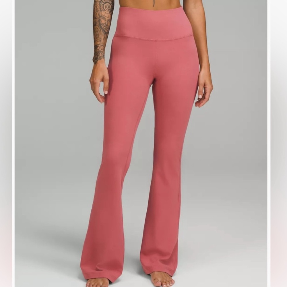 Lululemon groove super high rise flare pants in brier rose